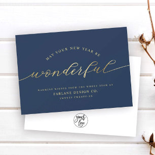 Wonderful   Modern Script Business Logo Corporate Holiday Card