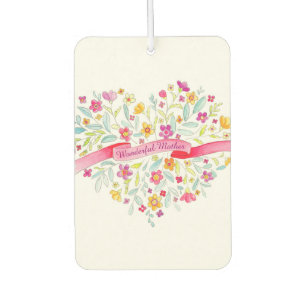 Wonderful Mother floral heart custom freshener