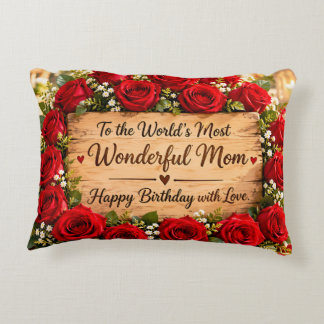 Wonderful Mum Red Roses Throw Blanket Decorative Cushion