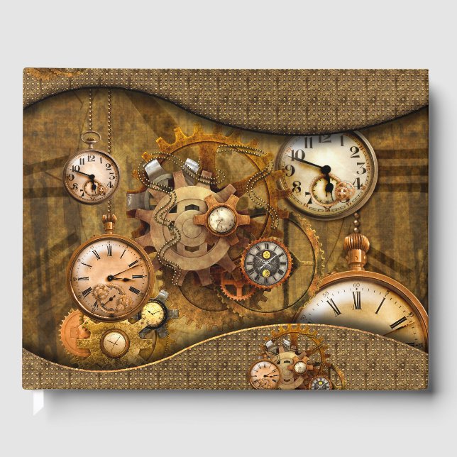 Wonderful noble steampunk design guest book (Front)