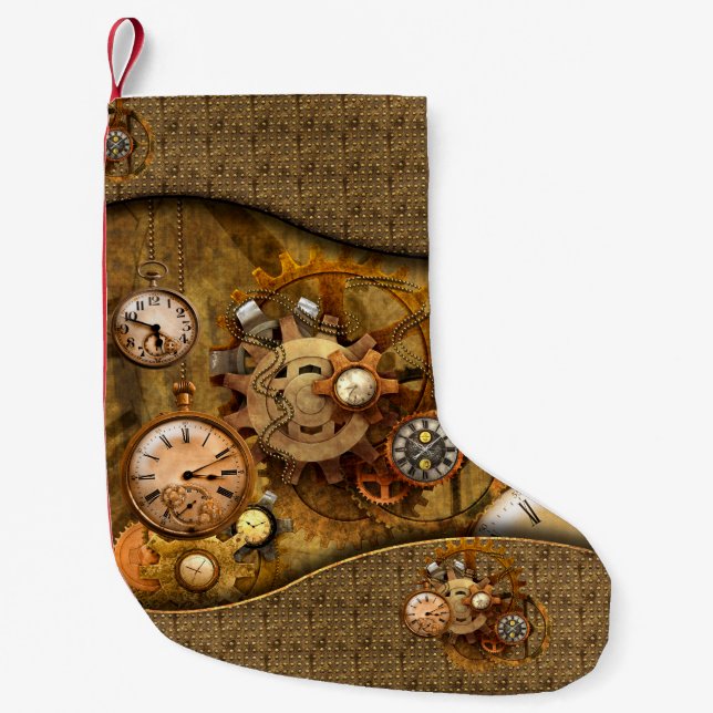 Wonderful noble steampunk design small christmas stocking (Front)