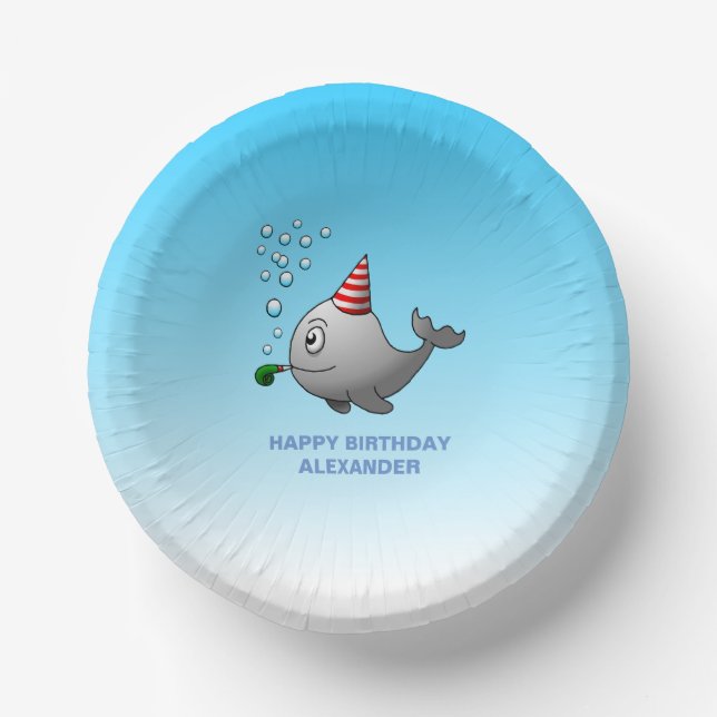 Wonderful Party Whale Paper Plate (Front)