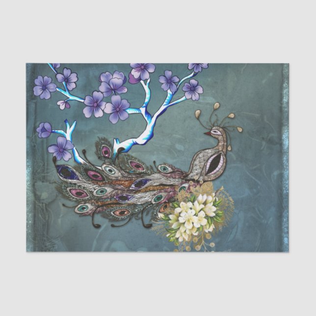 Wonderful pecock tissue paper (Front)