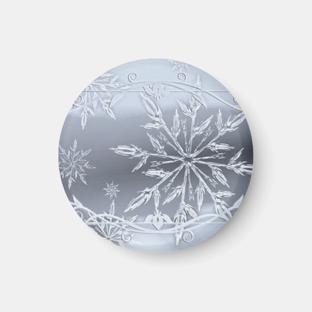 Wonderful Perfect Christmas Silver SNowflake   Magnet (Front)