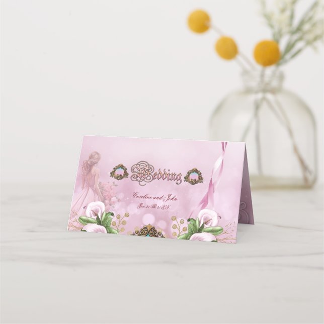 Wonderful pink Callas Lily  Place Card (Back)