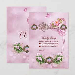 Wonderful pink Callas Lily  RSVP Card