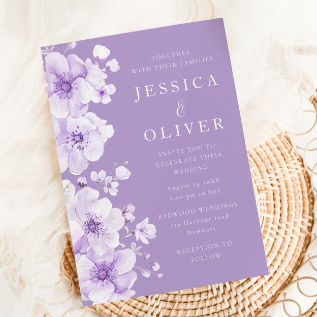 Wonderful Purple Lavender Flowers Wedding Invitation (Creator Uploaded)