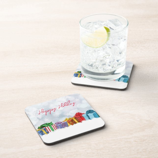 Wonderful, Rainbow Christmas Gifts Coaster (Right Side)