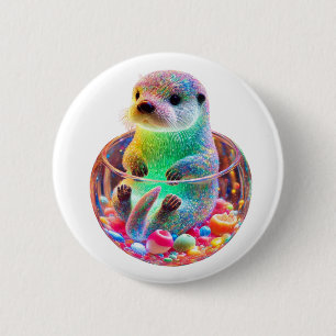 Wonderful Sea Otter 6 Cm Round Badge