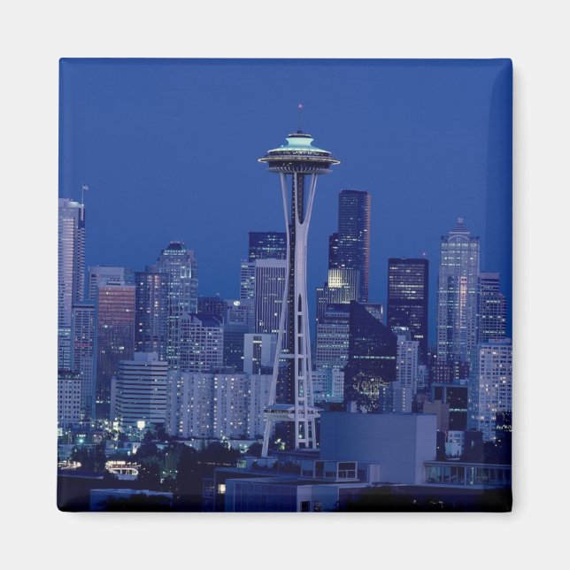 Wonderful Seattle Washington Downtown Space Needle Magnet (Front)