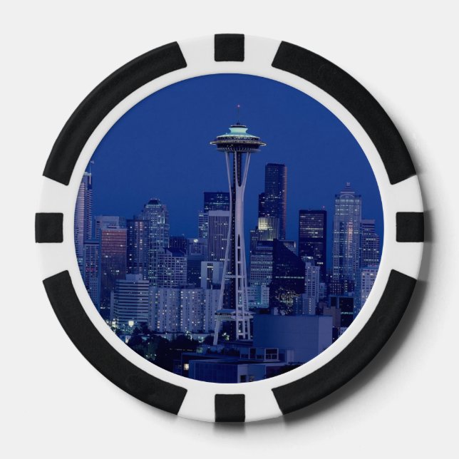 Wonderful Seattle Washington Downtown Space Needle Poker Chips (Front)