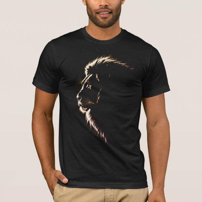 Wonderful side drawing of a lion's face T-Shirt (Front)