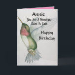 Wonderful Sister-In-Law Birthday Sweet Hummingbird Card<br><div class="desc">Celebrate your sister-in-law's birthday with a lovely hummingbird watercolor card. Designed with soft colors of cream,  green and pink,  the realistic ruby throated hummingbird painting is elegant and stylish. Perfect for a woman who loves birds and beautiful pictures of nature.</div>