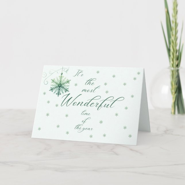 Wonderful Snowflake Christmas Card (Front)
