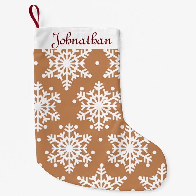 Wonderful Snowflakes Small Christmas Stocking (Front)