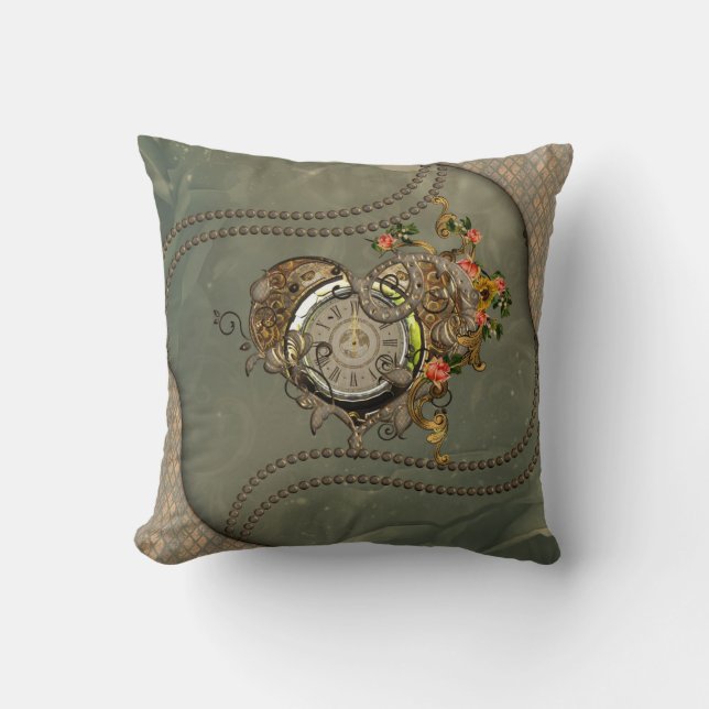 Wonderful steampunk clock cushion (Front)