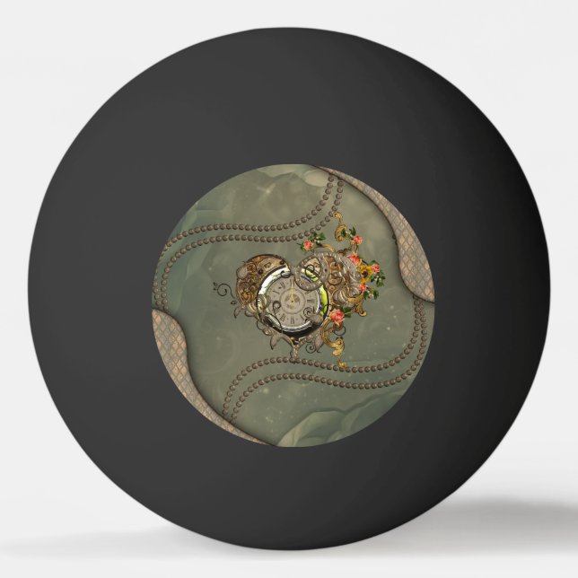 Wonderful steampunk clock ping pong ball (Front)