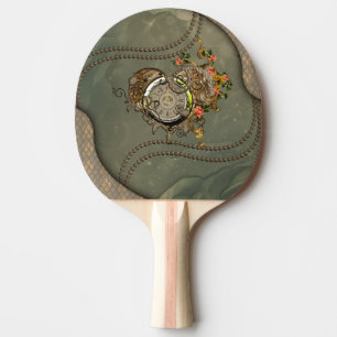 Wonderful steampunk clock ping pong paddle