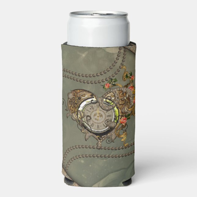 Wonderful steampunk clock seltzer can cooler (Seltzer Front)