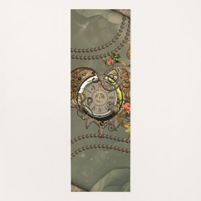 Wonderful steampunk clock yoga mat (Front)