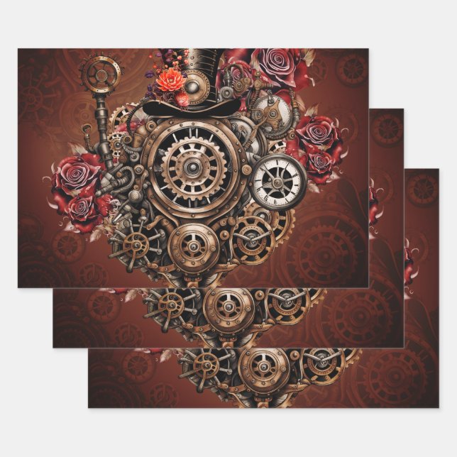 Wonderful Steampunk design Wrapping Paper Sheet (Set)