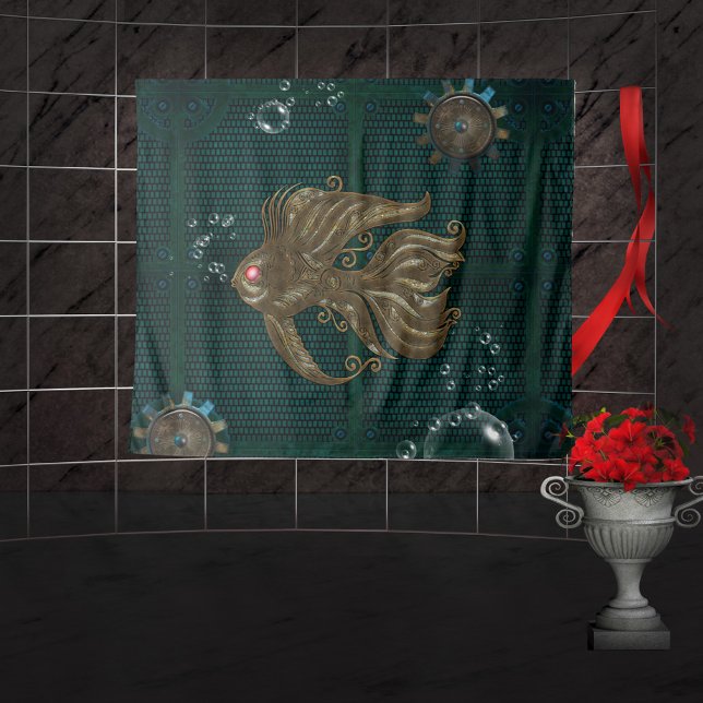 Wonderful steampunk fish. tapestry (Steampunk fish)