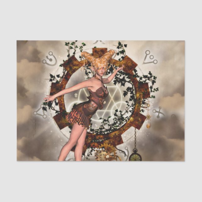 Wonderful steampunk girl tissue paper (Front)