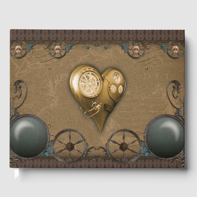 Wonderful steampunk heart guest book (Front)