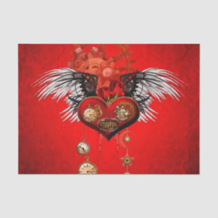 Wonderful steampunk heart tissue paper