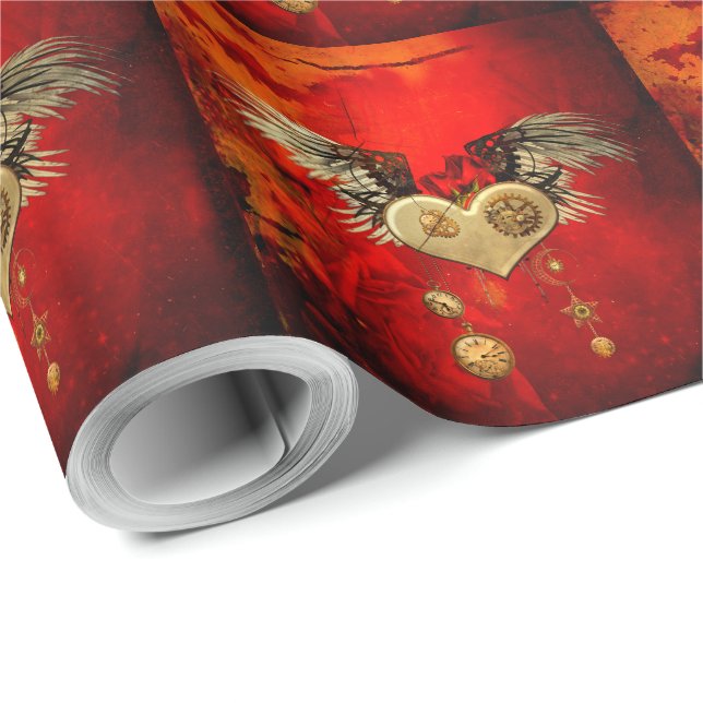 Wonderful steampunk heart wrapping paper (Roll Corner)