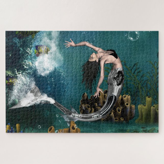 Wonderful steampunk mermaid jigsaw puzzle (Horizontal)