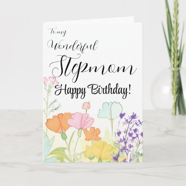Wonderful Stepmom Card for Stepmom's Birthday (Front)