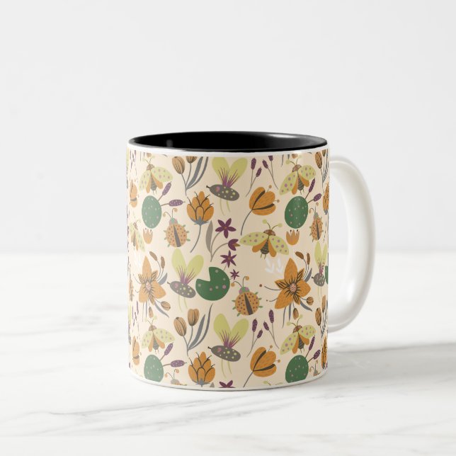 Wonderful Summer Pattern Two-Tone Coffee Mug (Front Right)