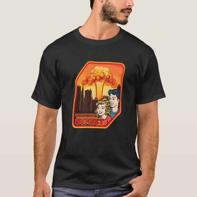 Wonderful Sunset Explosion Alien Abduction Ufo Spa T-Shirt (Front)