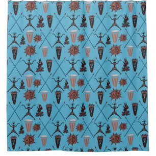 Wonderful Symbols Abstract Pattern Shower Curtain