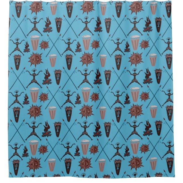 Wonderful Symbols Abstract Pattern Shower Curtain (Front)