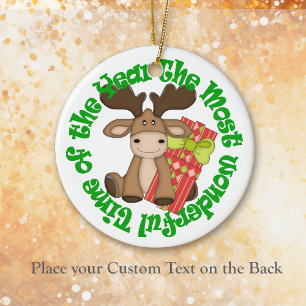 Wonderful Time Cartoon Moose Kids Ceramic Tree Decoration
