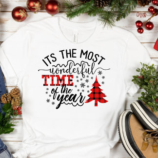 Wonderful Time of the Year Plaid Tree T-Shirt