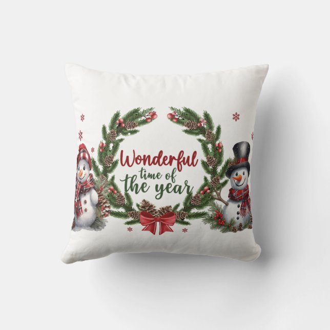 Wonderful Time of the Year Throw Pillow (Back)