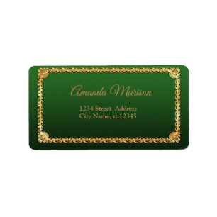 Wonderful Trendy Perfect Green With Gold Frame Label