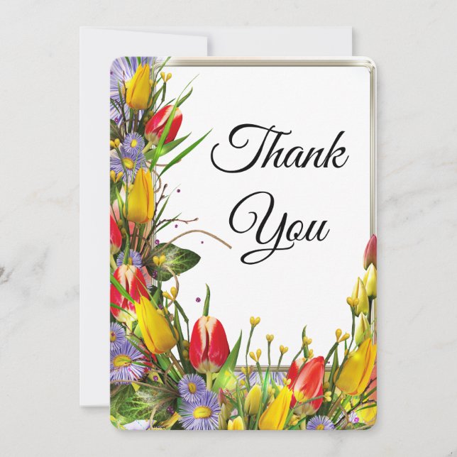 Wonderful tulips Thank You Card (Front)