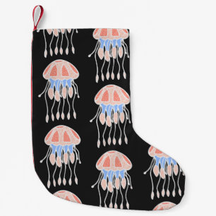 Wonderful vintage seamless pattern of jellyfish. B Small Christmas Stocking