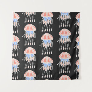 Wonderful vintage seamless pattern of jellyfish. B Tapestry