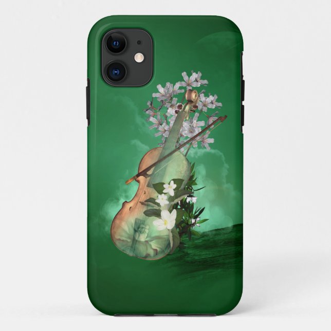 Wonderful violin with flowers Case-Mate iPhone case (Back)