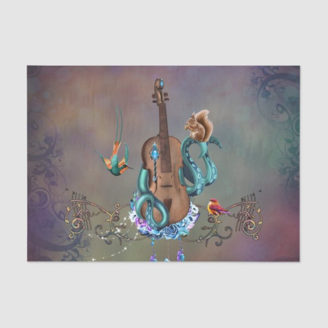Wonderful violin with tentacle tissue paper (Front)