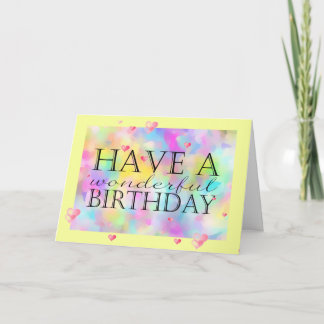 Wonderful Watercolor Birthday Wishes (Card) Card