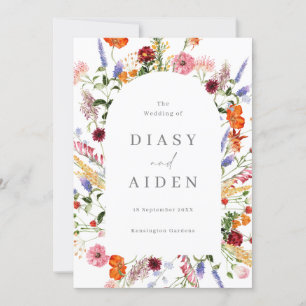 Wonderful Watercolor Wildflower Wedding Program