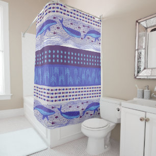Wonderful Whales of The Sea Shower Curtain
