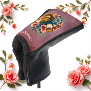 Wonderful woman whose long, flowing hair  golf head cover