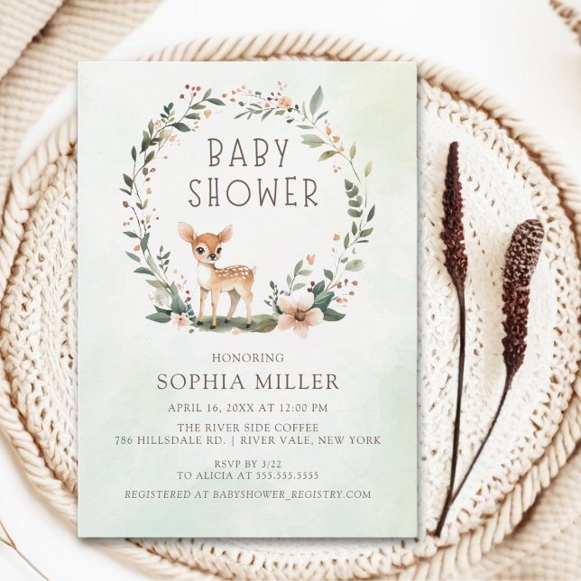 Wonderful Woodland Deer Baby Shower Invitation (Creator Uploaded)